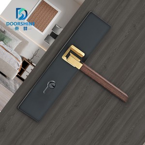 DS-Z300-615 Zinc alloy handle elegant black + redwood grain