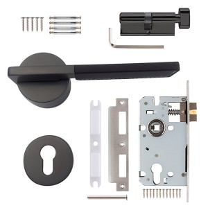 DS-810-620 Gray black brown leather door handle