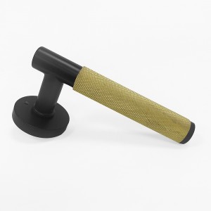 DS-B100 elegant black with elegant gold knurled door handle