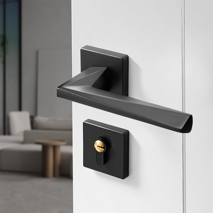 Zinc aluminum square lever lock handle