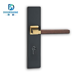 DS-Z300-615 Zinc alloy handle elegant black + redwood grain