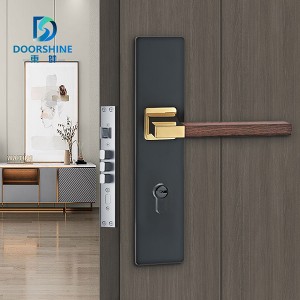 DS-Z300-615 Zinc alloy handle elegant black + redwood grain